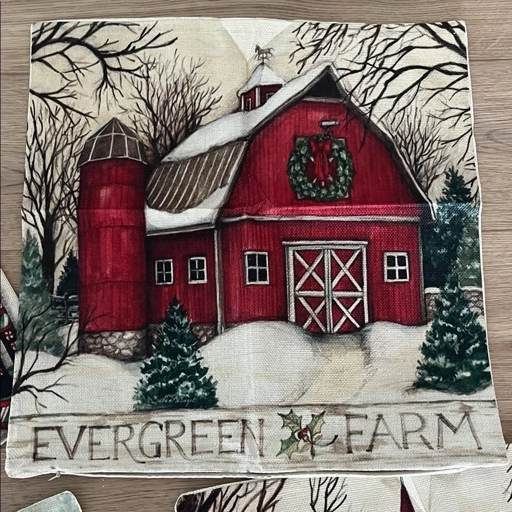 Festive Holiday Pillow Covers Set - 17”x17” NWOT Set of 4